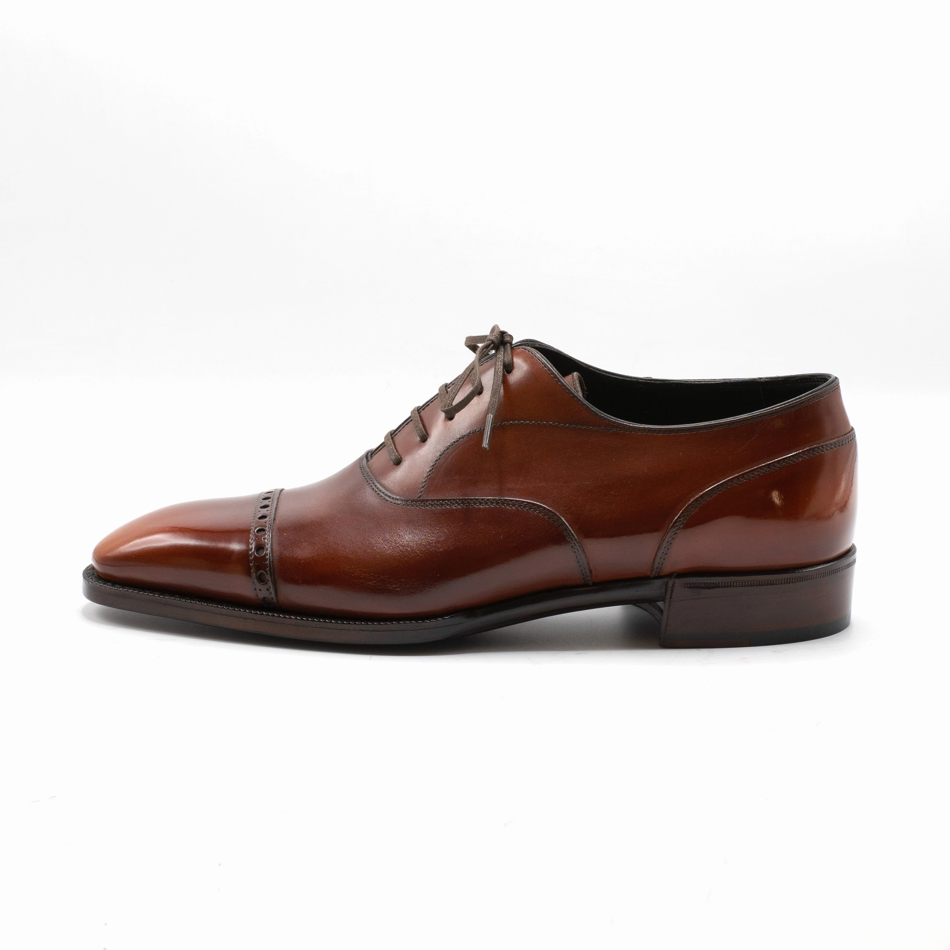 Clean City Core Precision-Fit Mario Oxford Shoe (Handmade Beveled Waist) - Bourbon Patina