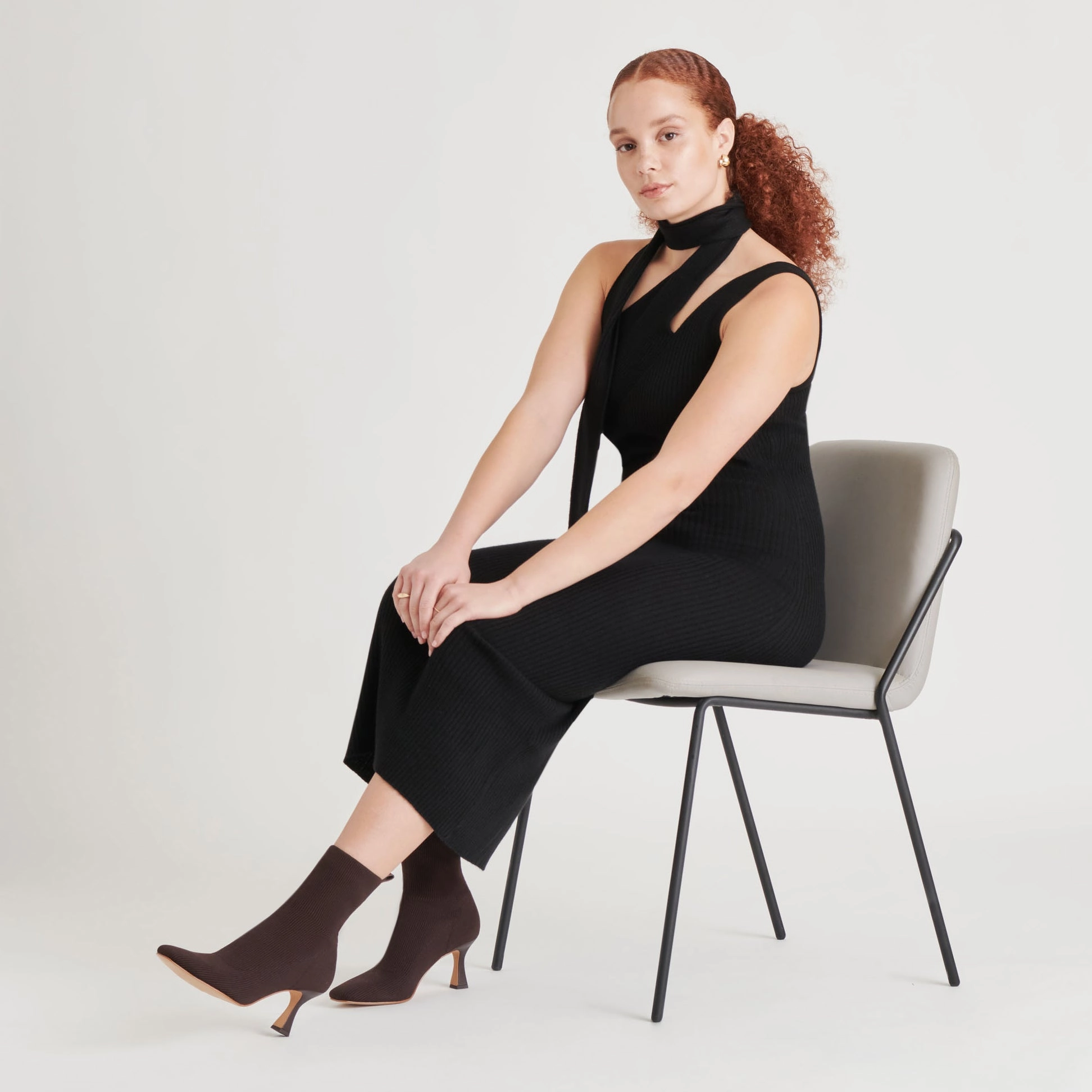 City Uniform Form-To-Function Glamor Knit Boots Dk Brown Knit