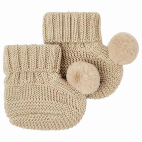 Ultra-Clean Style Name It White Pepper Wrilla Wool Knit Slippers With Pom Pom