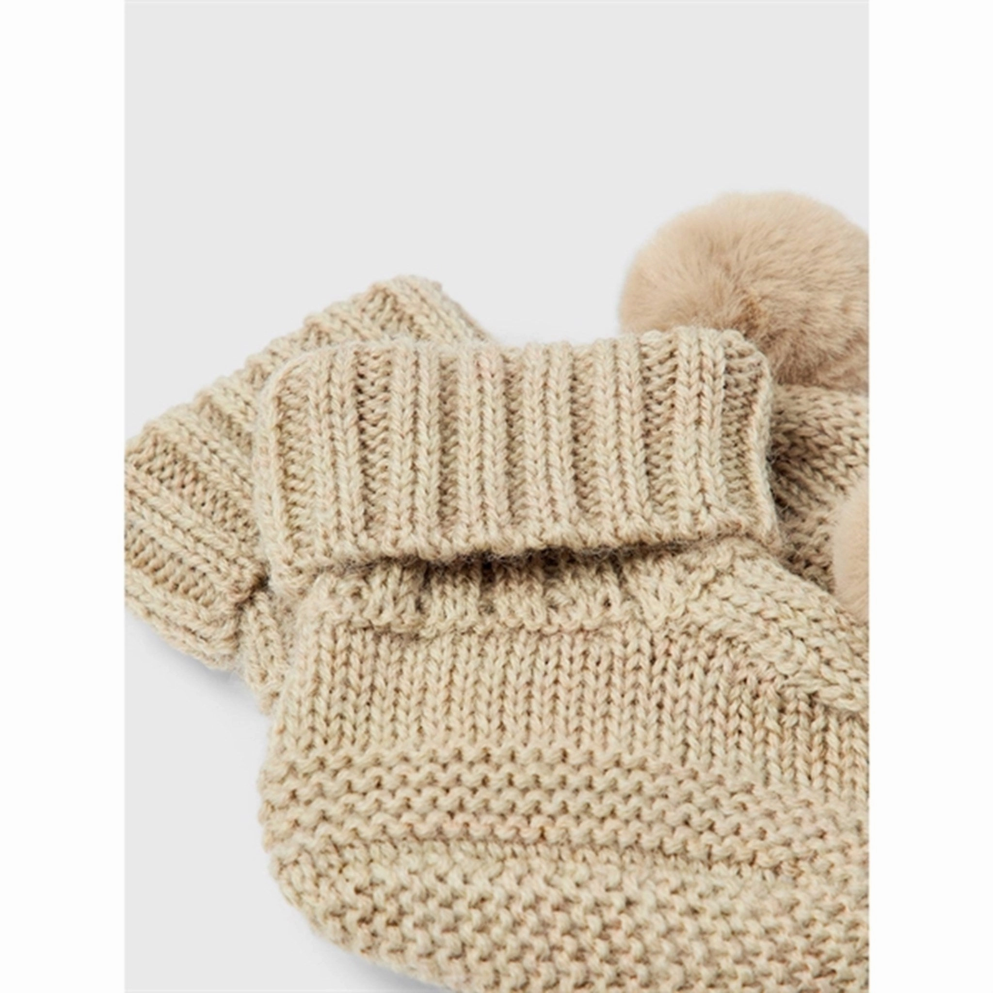 Name It White Pepper Wrilla Wool Knit Slippers With Pom Pom Move Clean