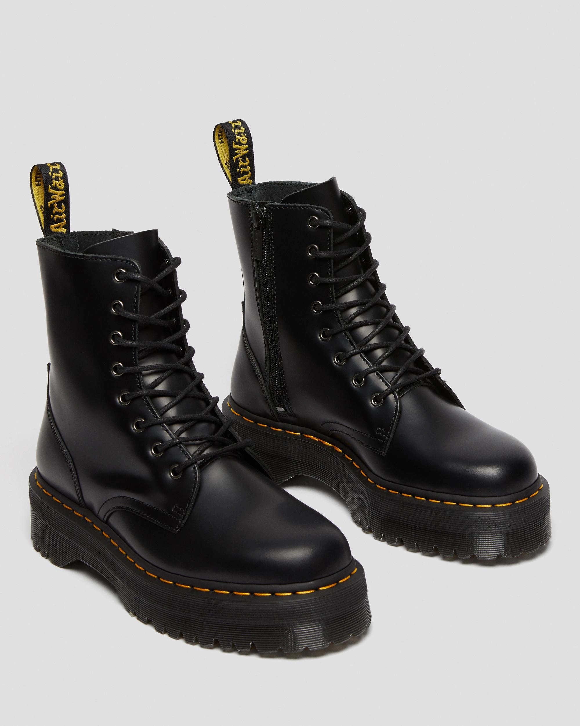 Layer With Ease Jadon Polished Smooth Leather Platform Boots