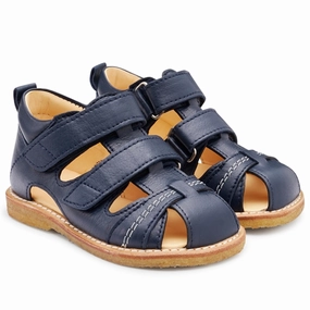 Angulus Starter Sandal W. Velcro Navy Modern Tone