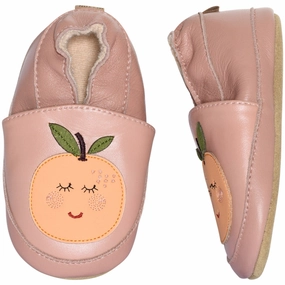 Laid-Back Luxe Melton Rose Dawn Orange Leather Slippers