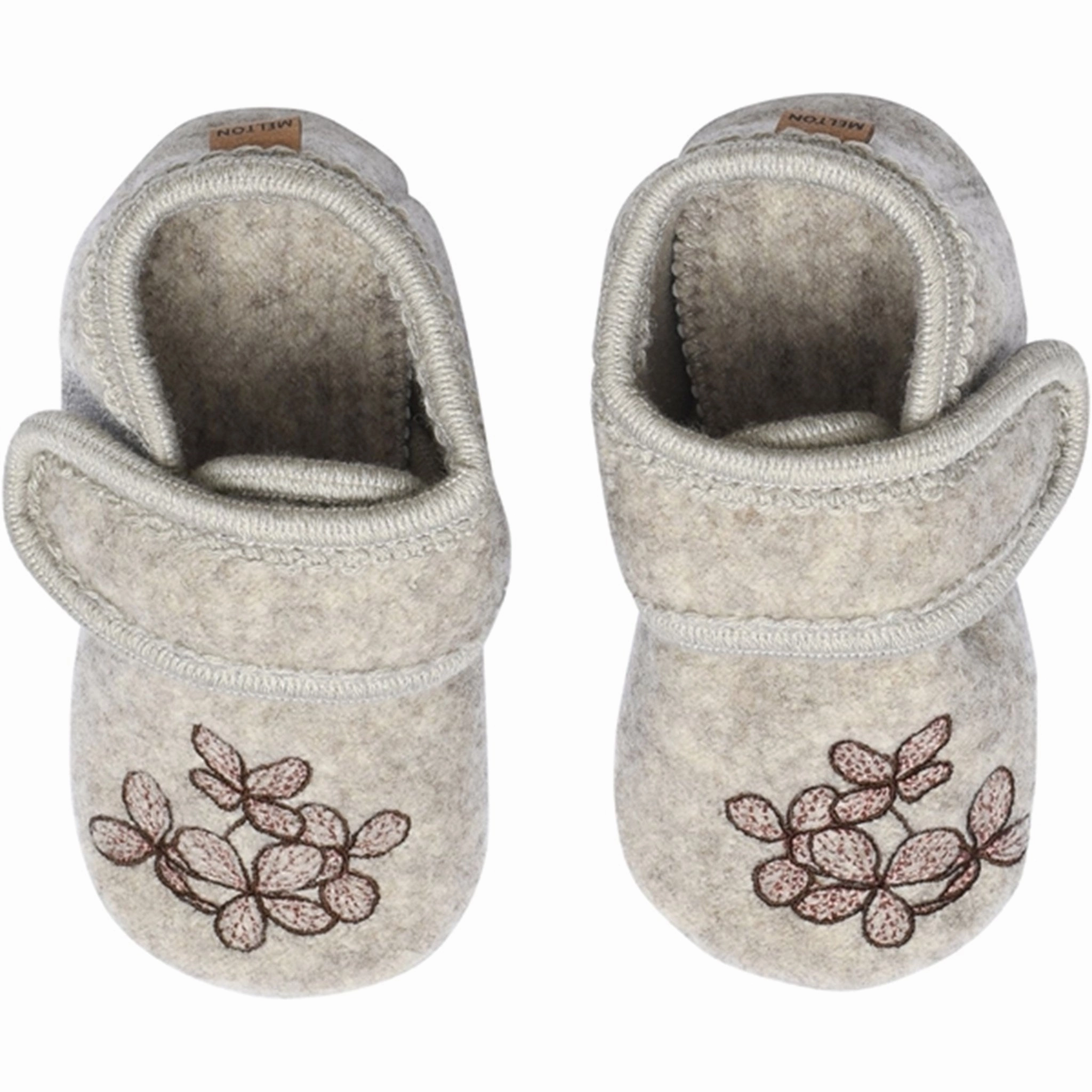 Go Further Minimal Details Melton Wool Slippers Hydrangea Beige Melange