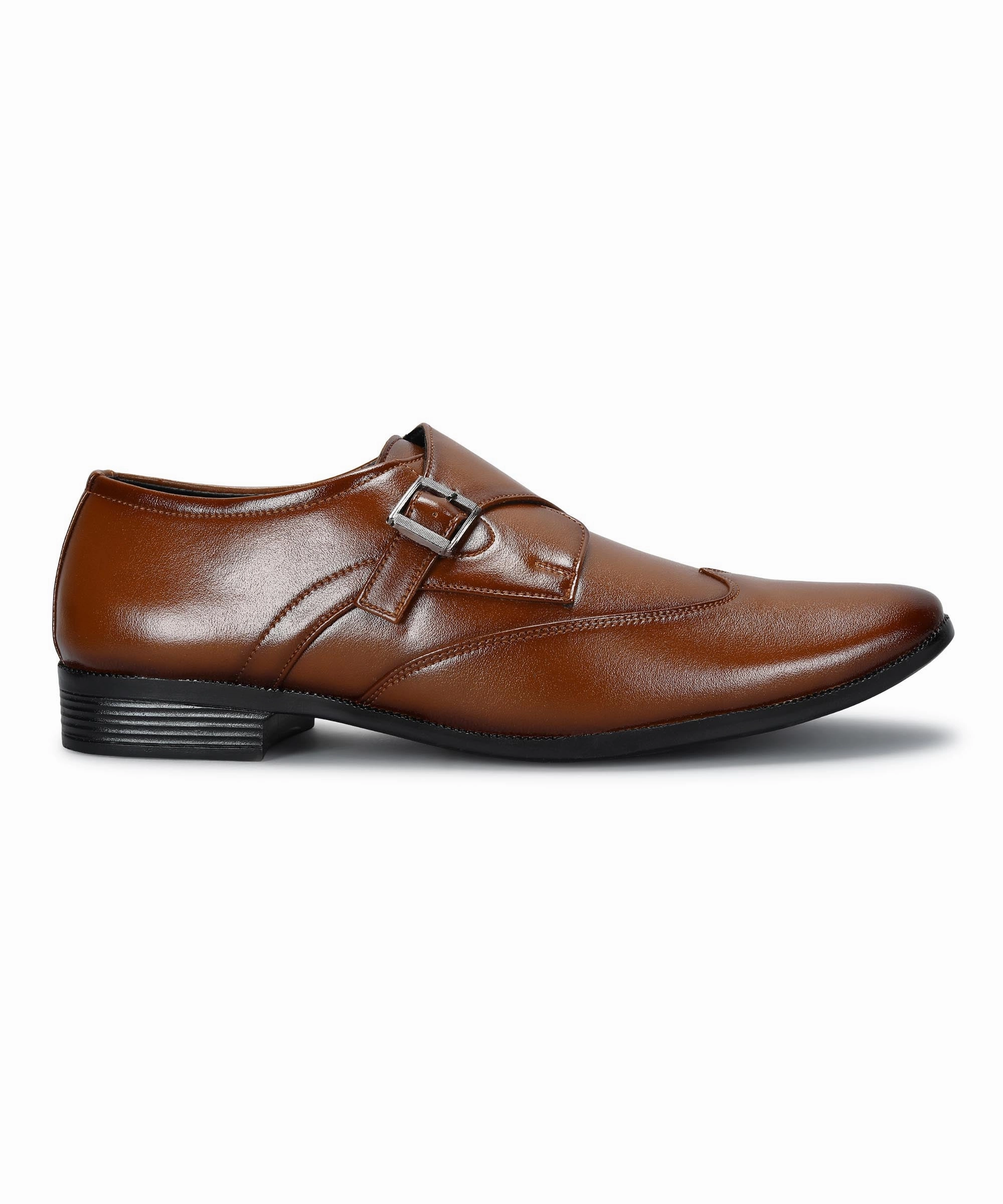 Paragon Men'S Tan Formal Shoes With Buckle| Durable & Sturdy For Outdoor Wear Integrated Cool Layered City