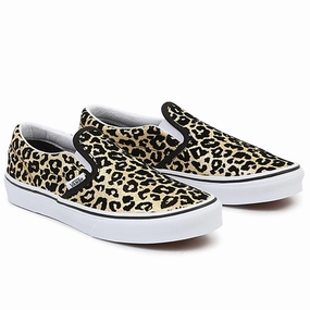 Vans Jn Classic Slip-On Sneakers Flocked Leopard Black/True White Subtle Evolution