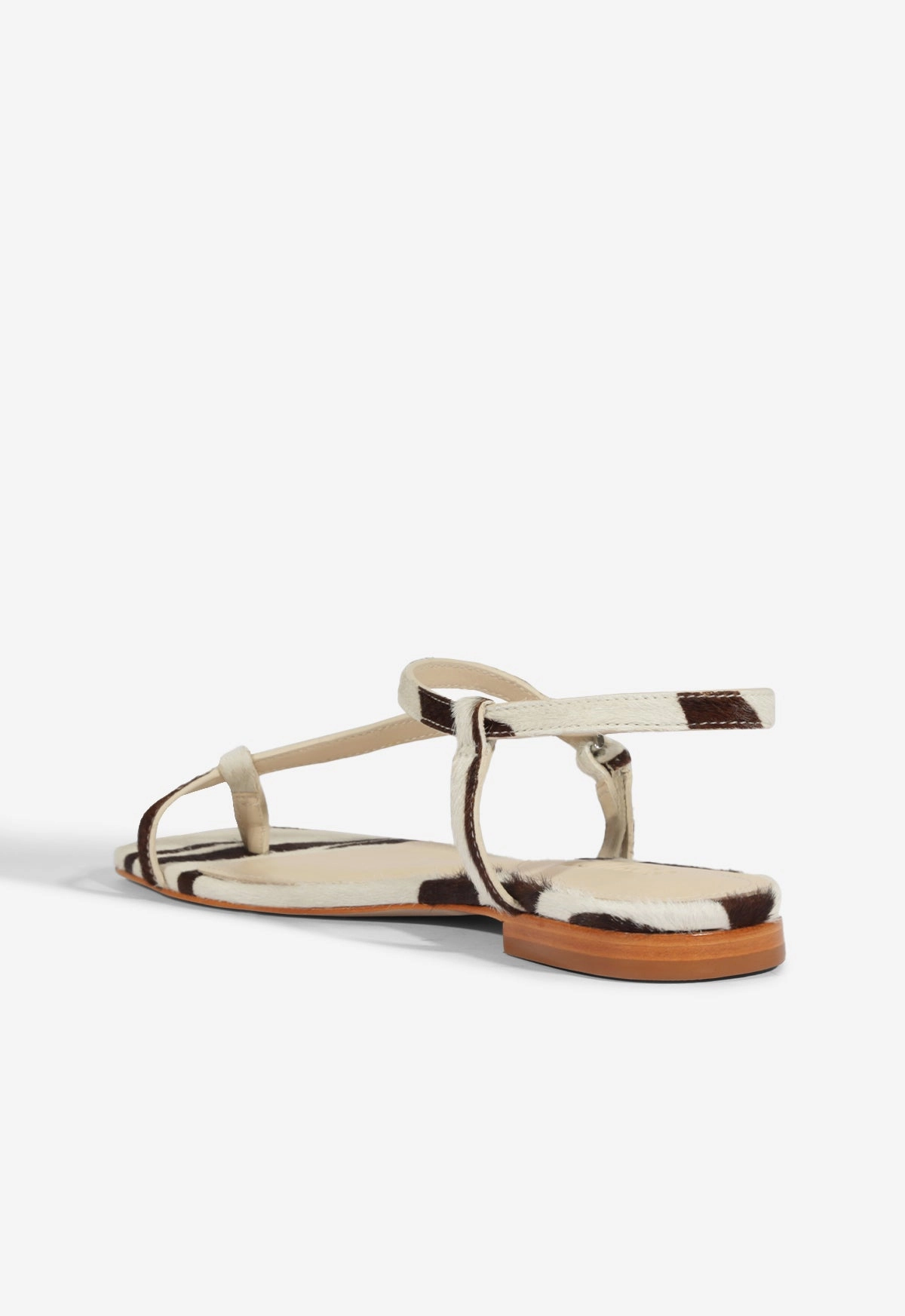 Flow-Forward Lisa Animal Print Leather Flat Sandal
