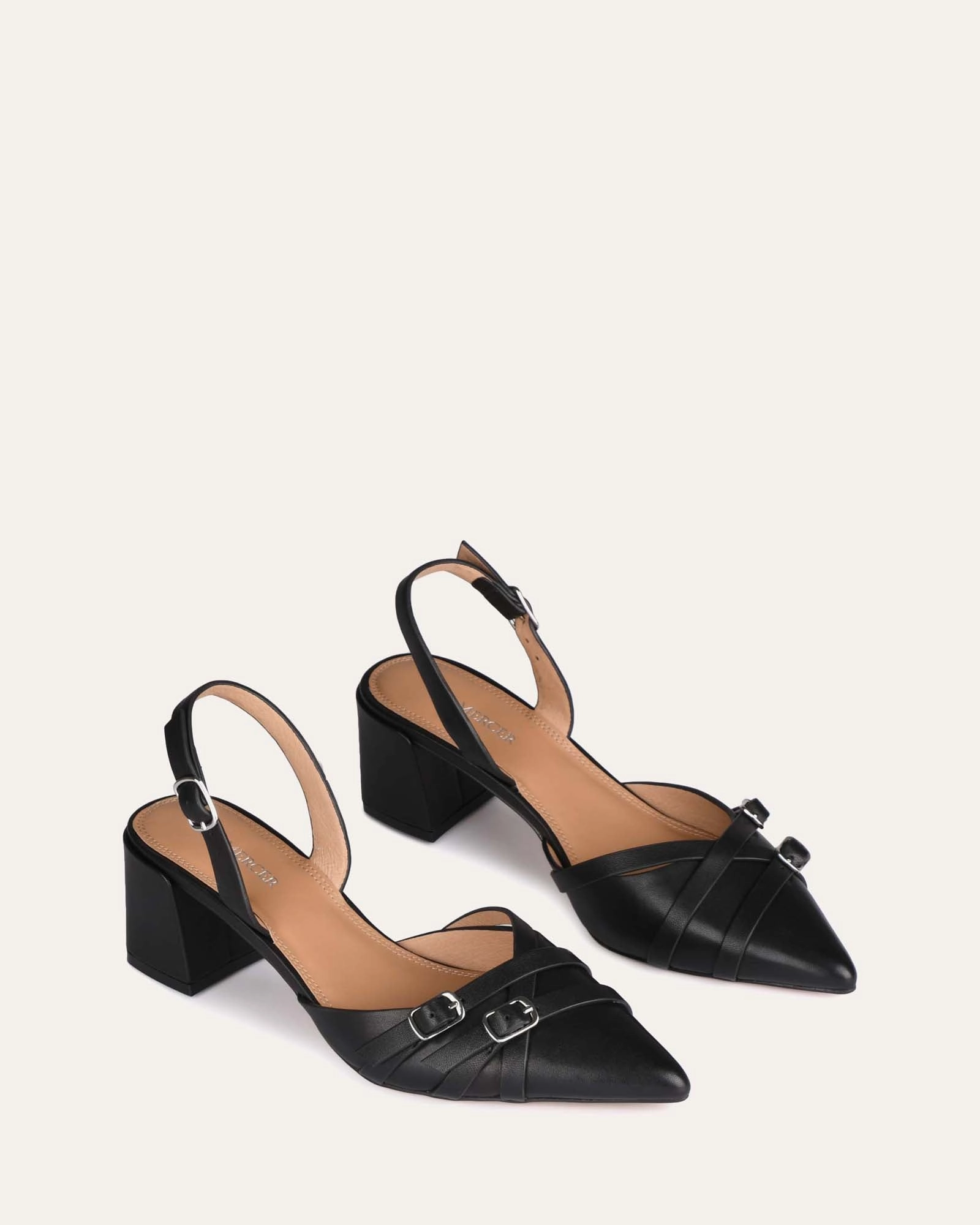 Coby Low Heels Black Leather Integrated Lifestyle