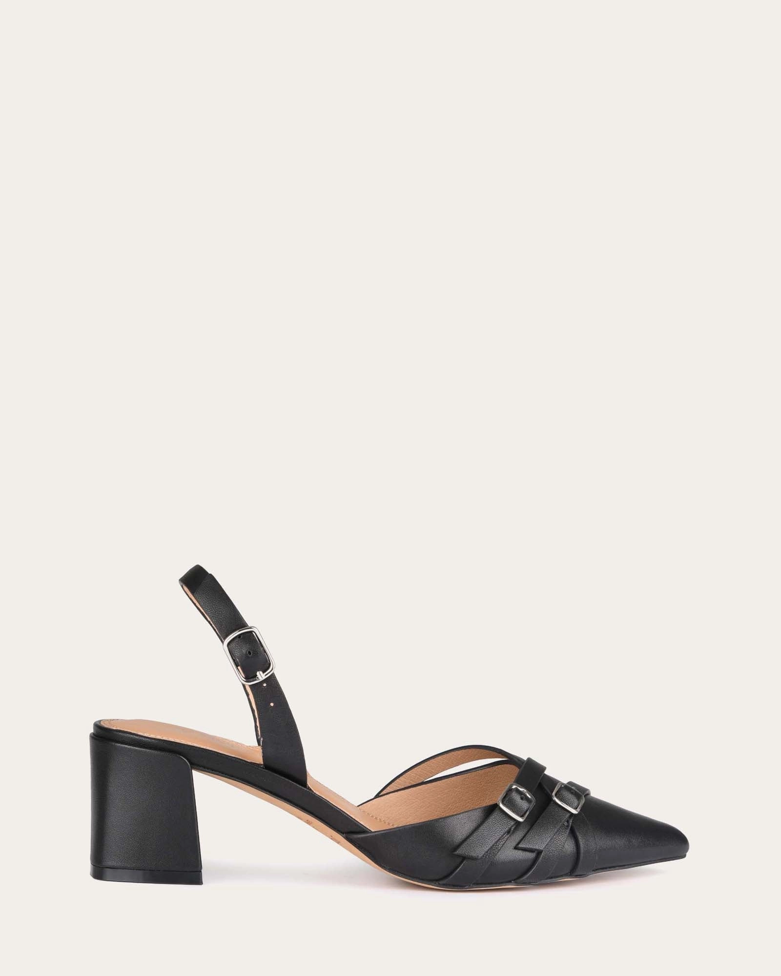 Coby Low Heels Black Leather Crafted For Presence