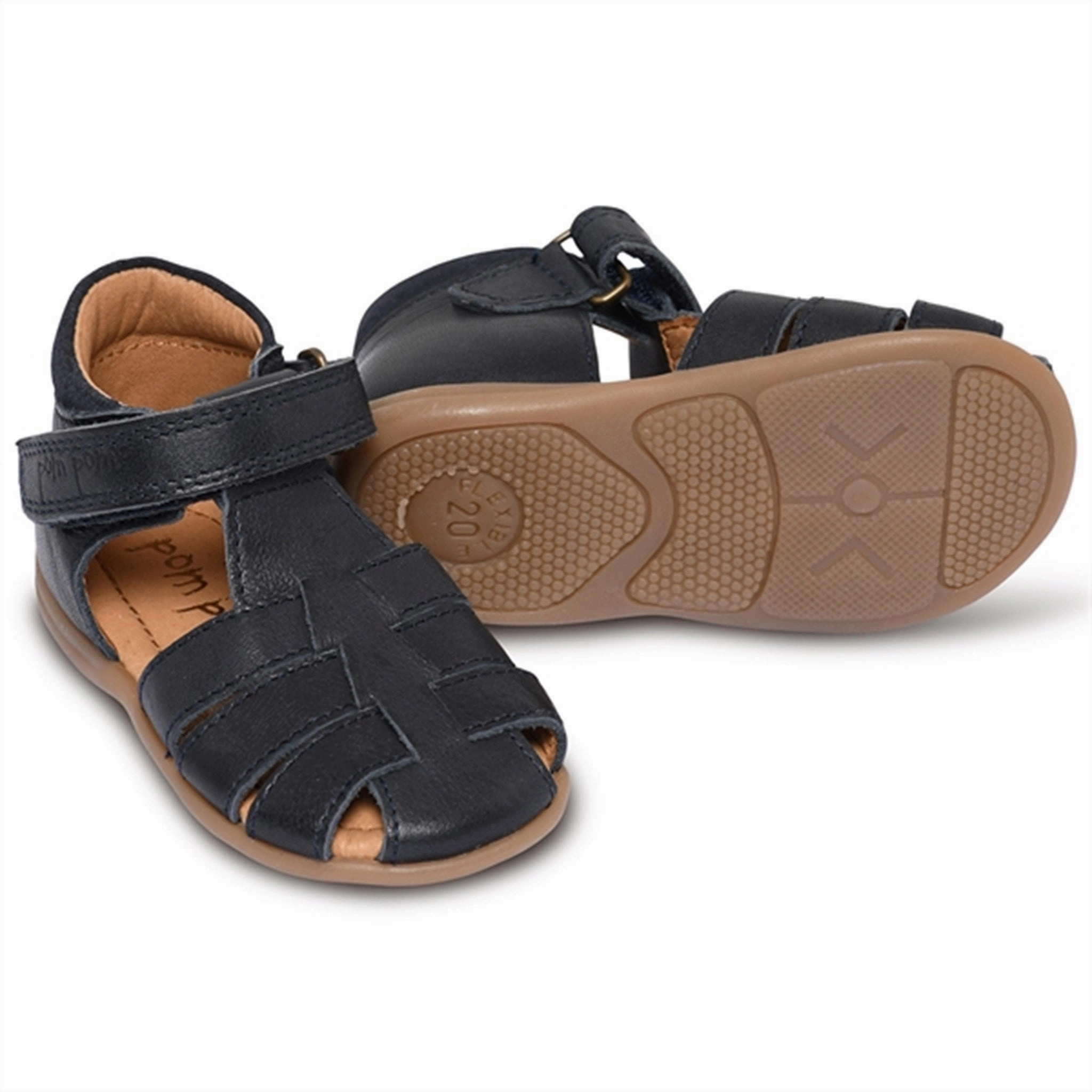 Redefining Casual Go-Mode Fit Pom Pom Starter Sandal Velcro Navy