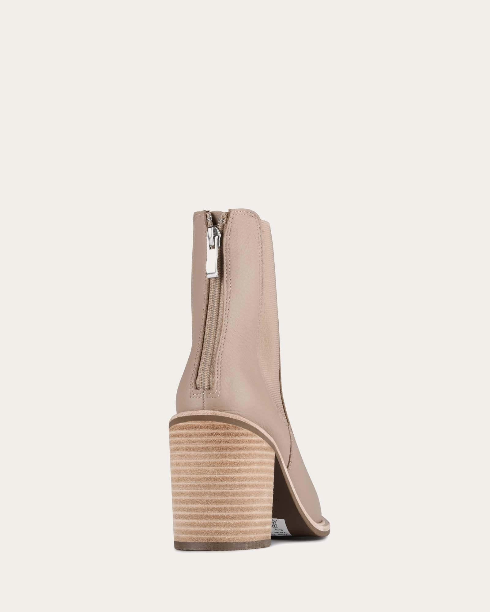 Luxe High Ankle Boots Taupe Leather Versatile Drop