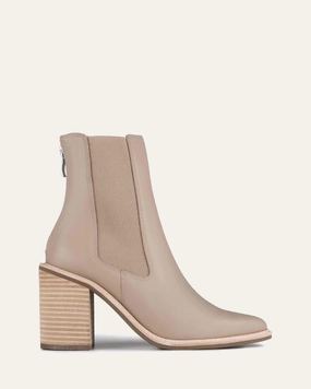 Luxe High Ankle Boots Taupe Leather Pulse Of The City