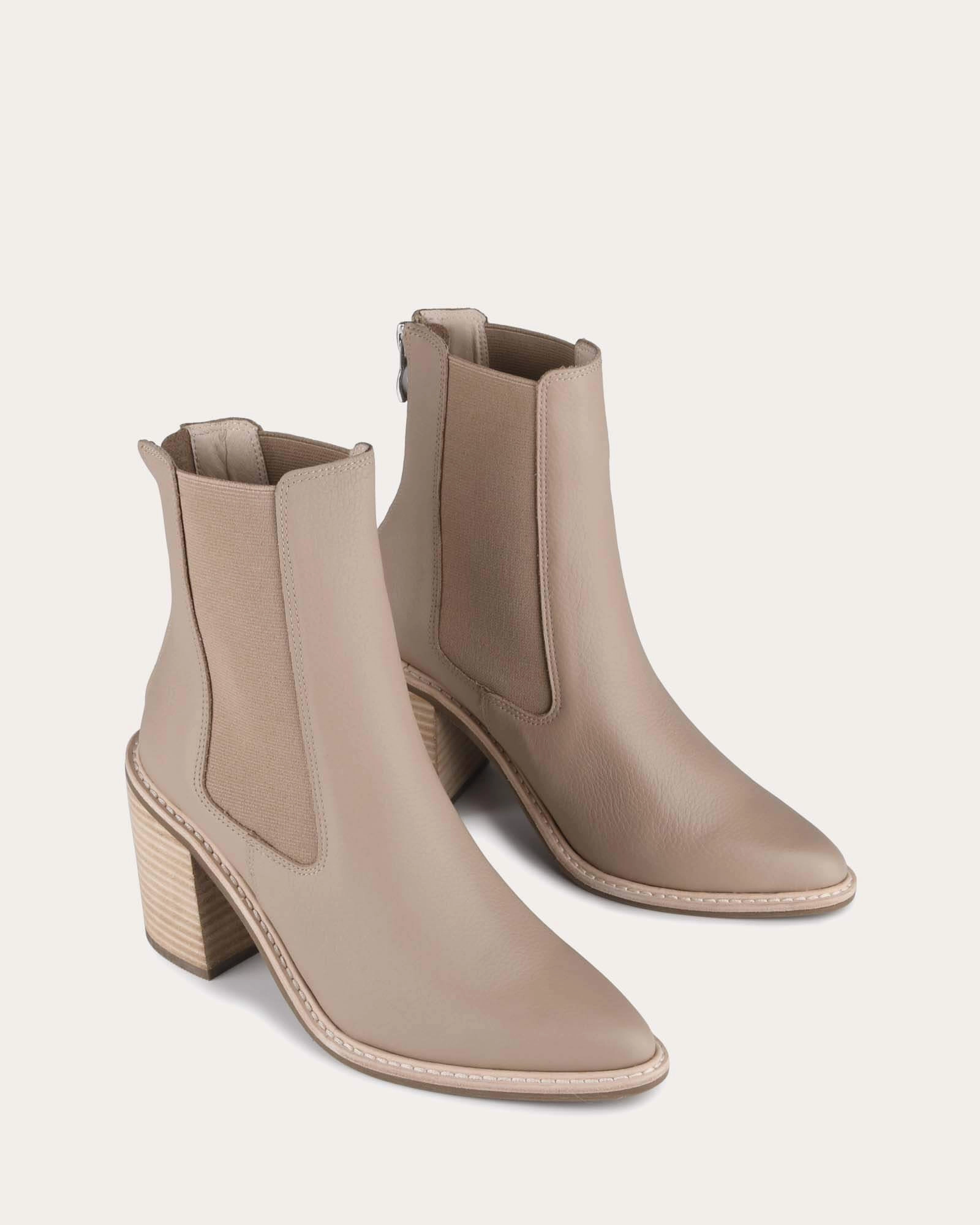Luxe High Ankle Boots Taupe Leather Constant Vibe Easy Motion