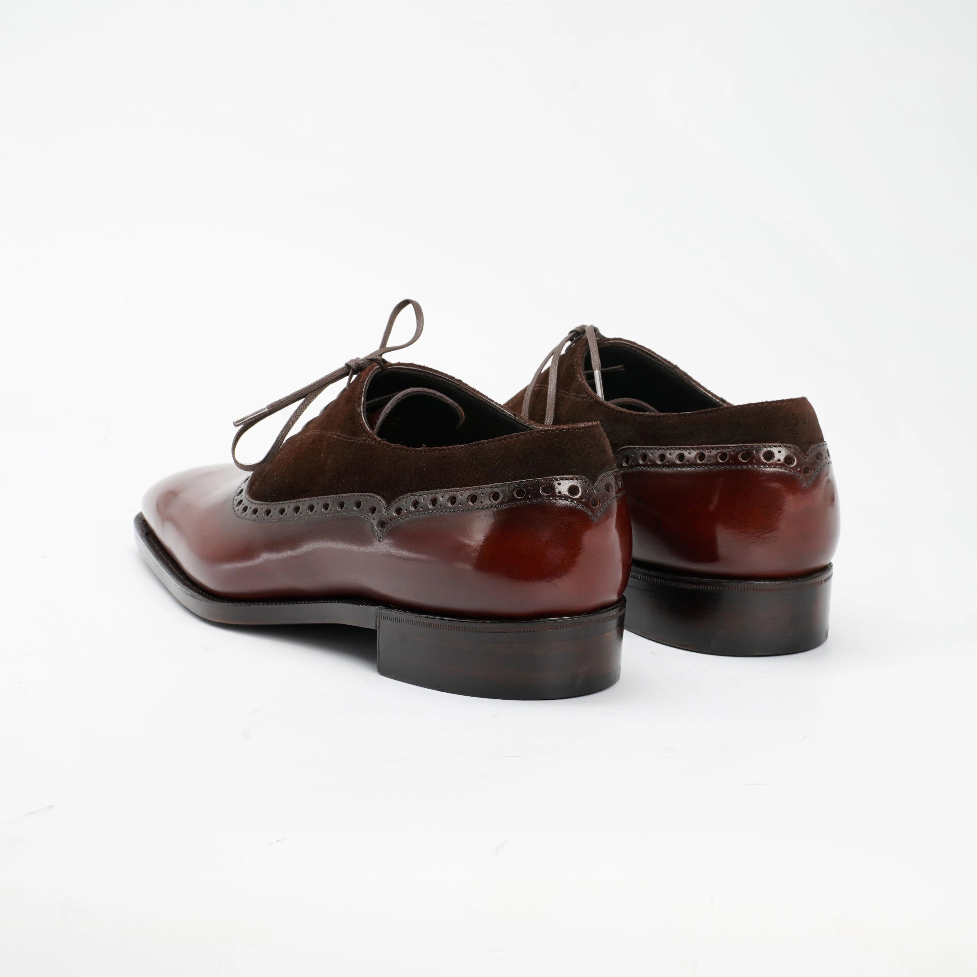 Motion-Elevated Street Form Federico Balmoral Brogue Oxford Mto - Chocolate Box Calf & Suede