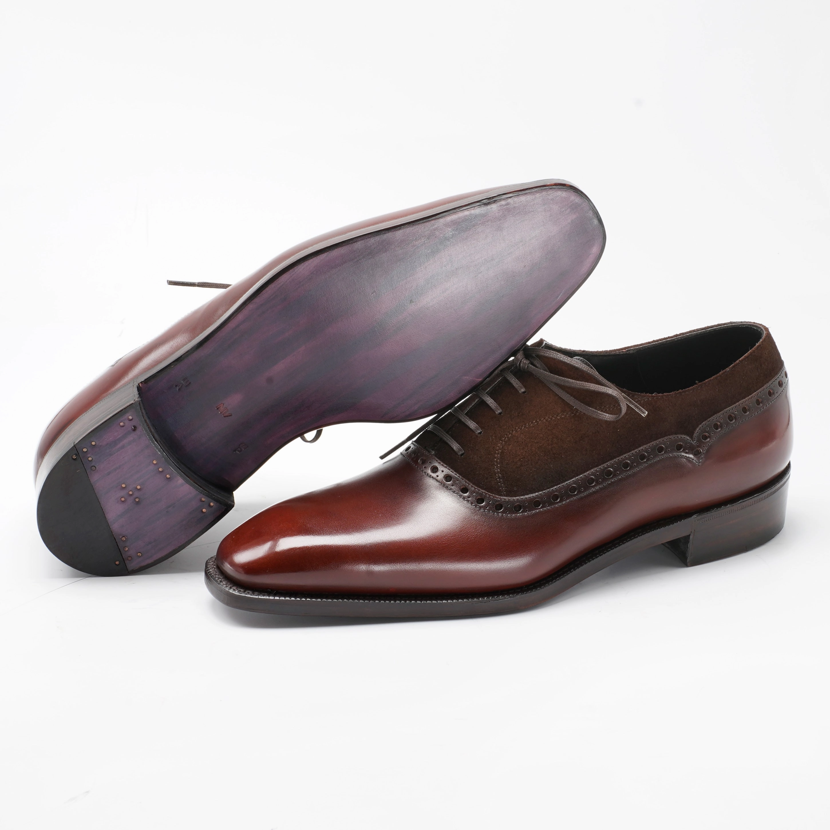 Precision Style Federico Balmoral Brogue Oxford Mto - Chocolate Box Calf & Suede