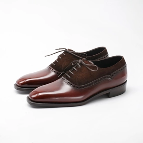 Street-Forward Crafted In Flow Federico Balmoral Brogue Oxford Mto - Chocolate Box Calf & Suede