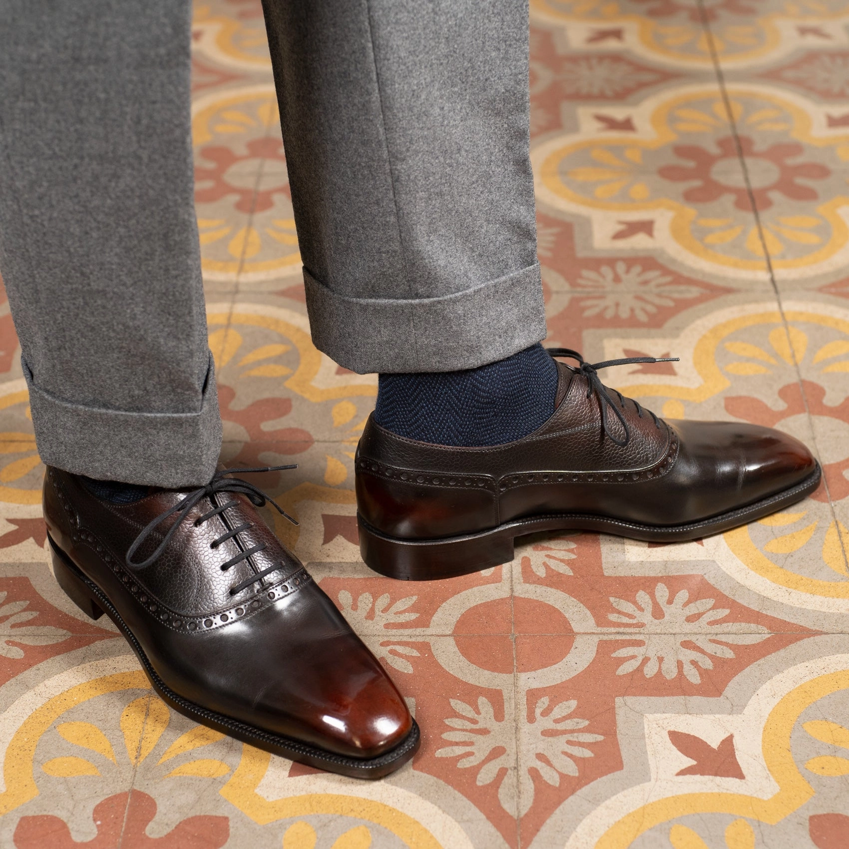 Motion Elements Federico Balmoral Brogue Oxford Mto - Espresso