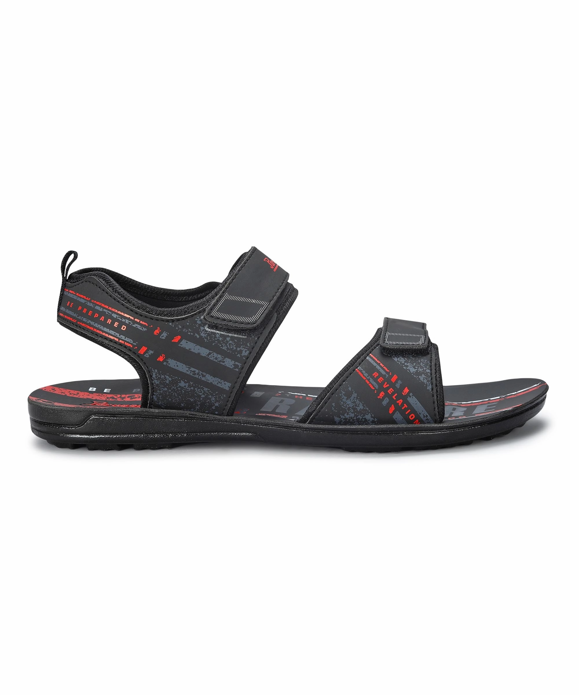 Simple Uniform Vibe-Driven Gear Paragon Men'S Stylish Lightweight & Durable Black Velcro Dailywear Sandals