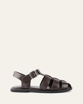 Finn Flat Sandals Chocolate Leather Life In Layers