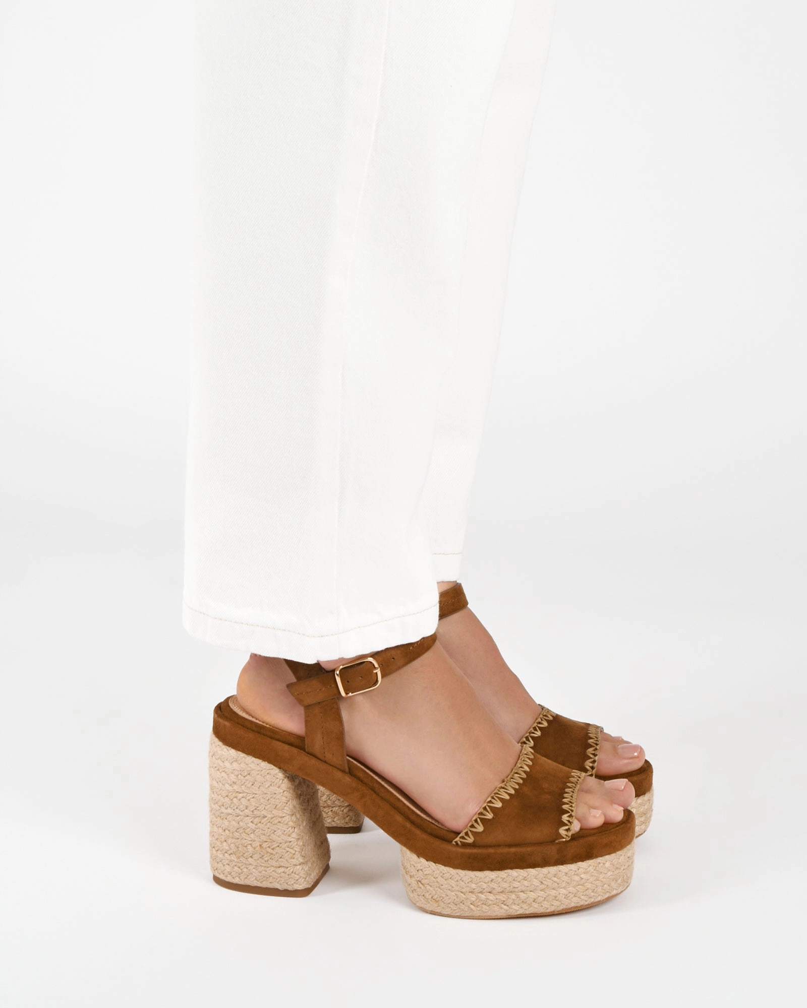 Fisher High Heel Platform Sandals Biscuit Suede Your Daily System Evolved Form