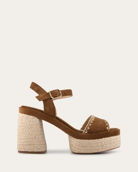 Fisher High Heel Platform Sandals Biscuit Suede Motion-Driven Future-Ready Looks