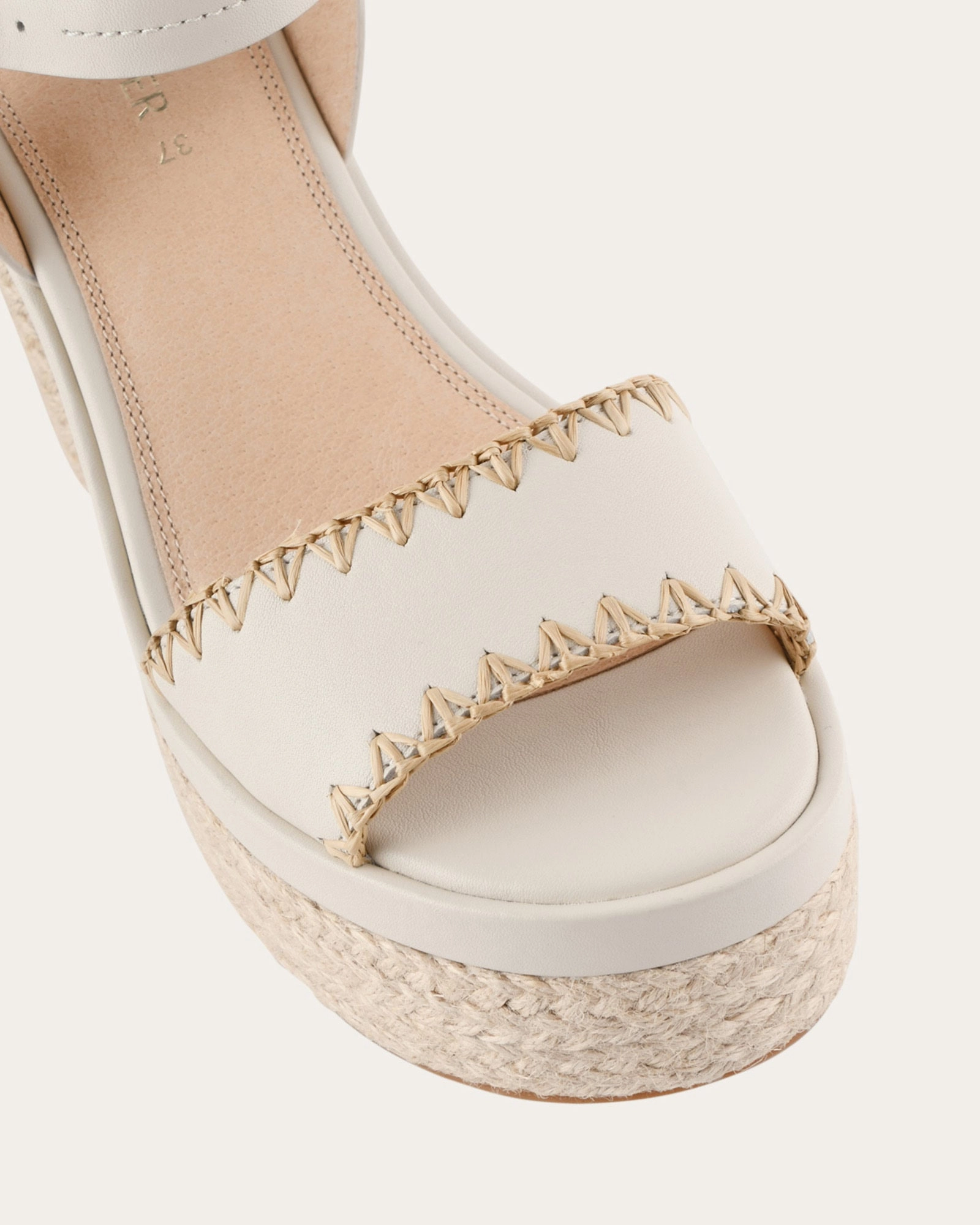 Versatile Drop Fisher High Heel Platform Sandals Off White Leather