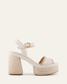 Everyday Core Fisher High Heel Platform Sandals Off White Leather