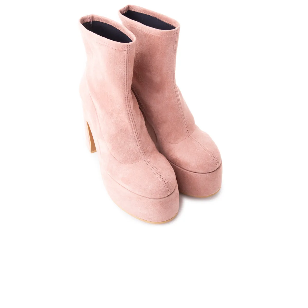 Tone-Driven Flash Pink Suede Stretch