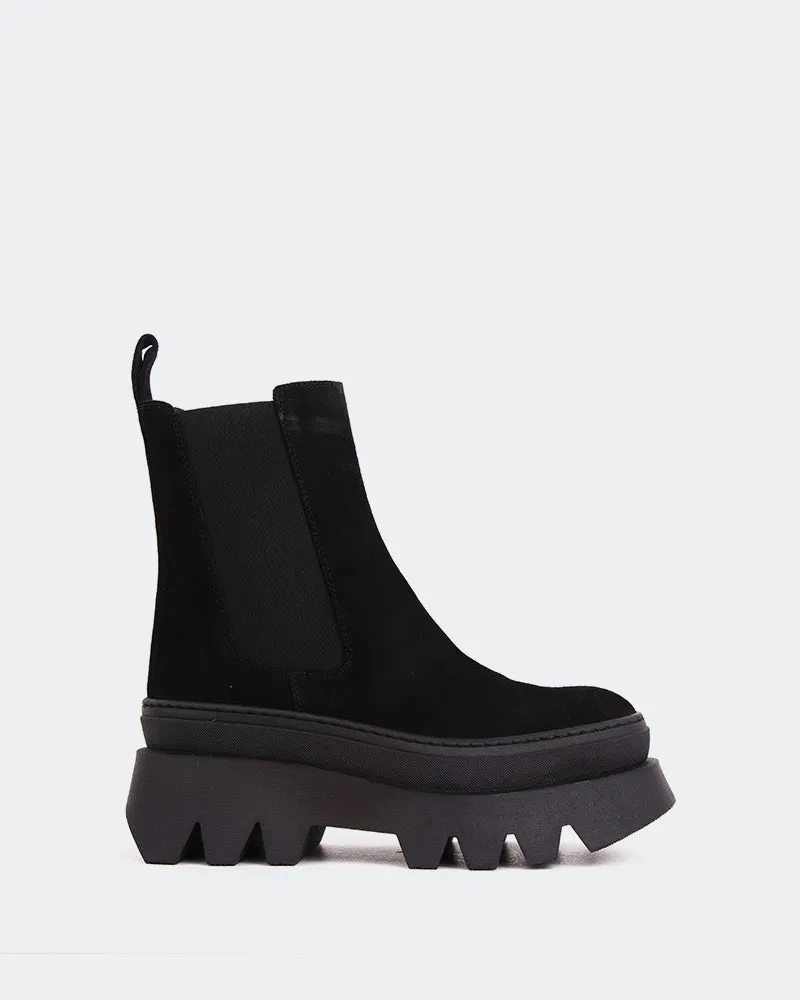 Wolfe Black Suede Engineered Comfort