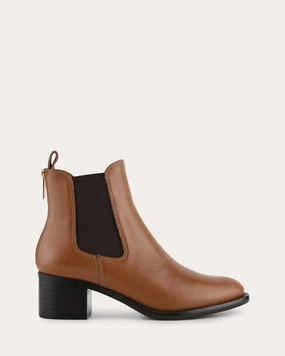 Soft-Fit System Form-Focused Lucas Mid Ankle Boots Dark Tan Leather