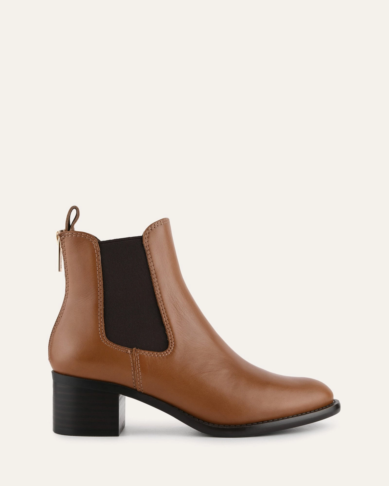 Soft-Fit System Form-Focused Lucas Mid Ankle Boots Dark Tan Leather