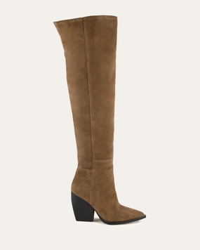 Uma Over The Knee Boots Bark Suede Modular Design Life-Ready Layers