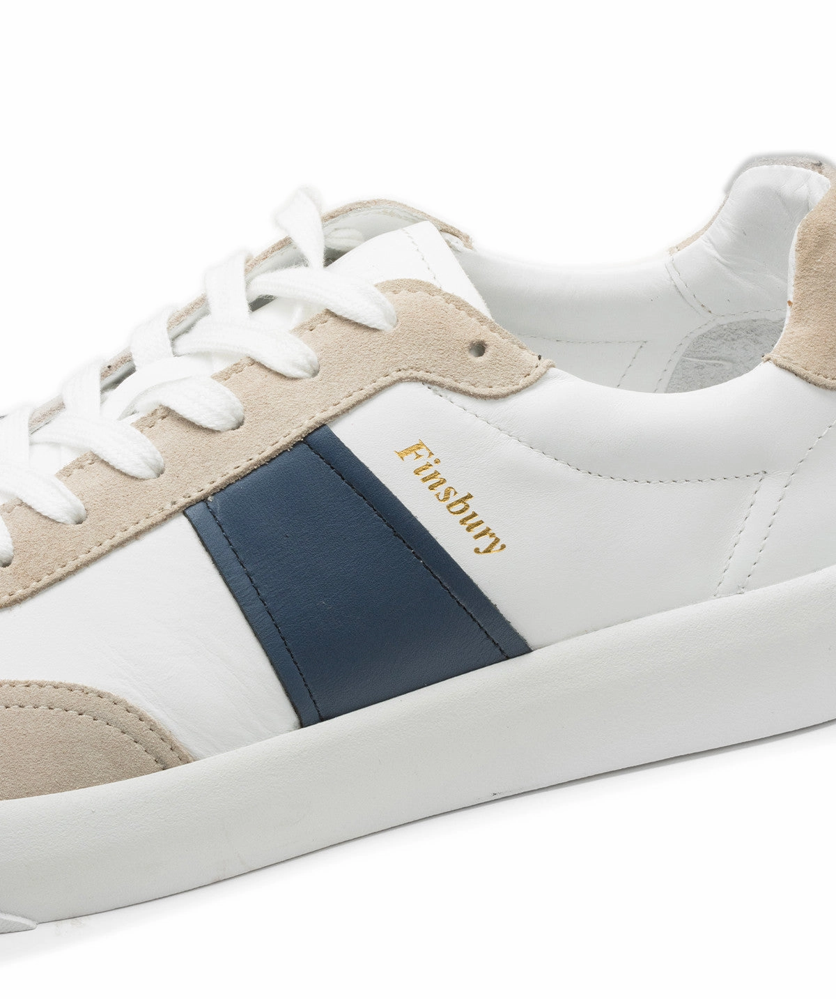 Sleek Mindset Leo White And Blue Sneakers