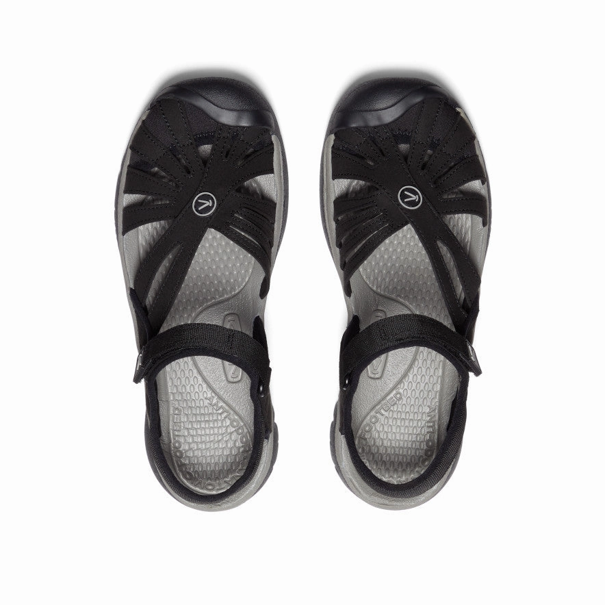Women'S Rose Sandal  |  Black/Neutral Gray Calm Aesthetic