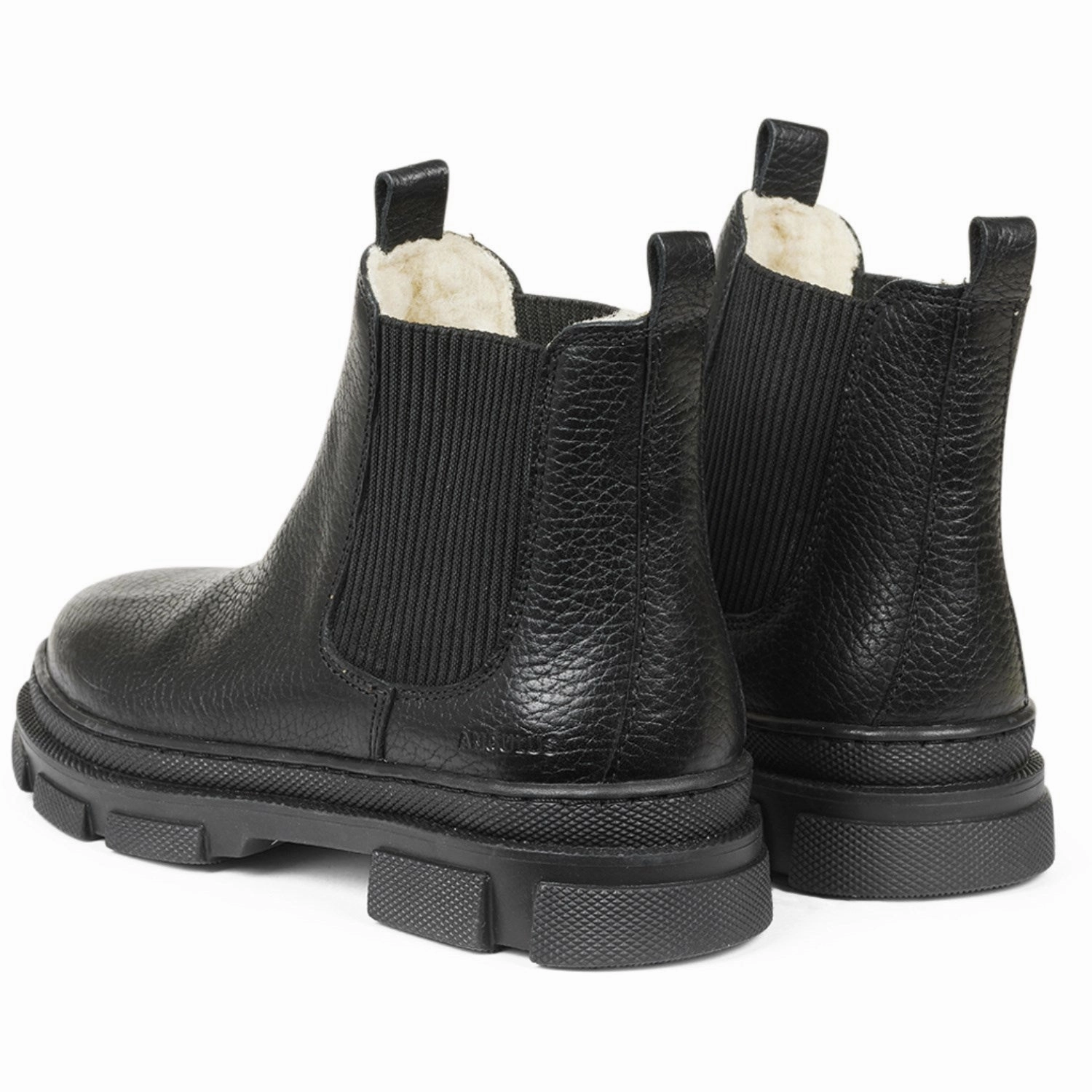 Clean-Styled Refined Looks Angulus Black/Black Chelsea Boot With Elastic And Wool Lining