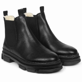 Angulus Black/Black Chelsea Boot With Elastic And Wool Lining Conscious Layers Breathe And Move