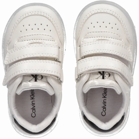 Grounded Luxury Calvin Klein Low Cut Velcro Sneakers White