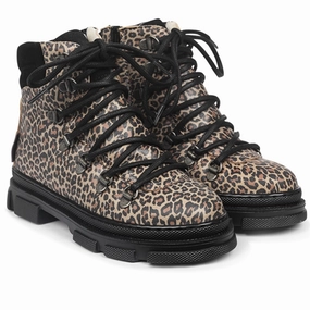 Comfort Redefined Angulus Tex-Boots W Lace And Zipper Brown Leo/Black