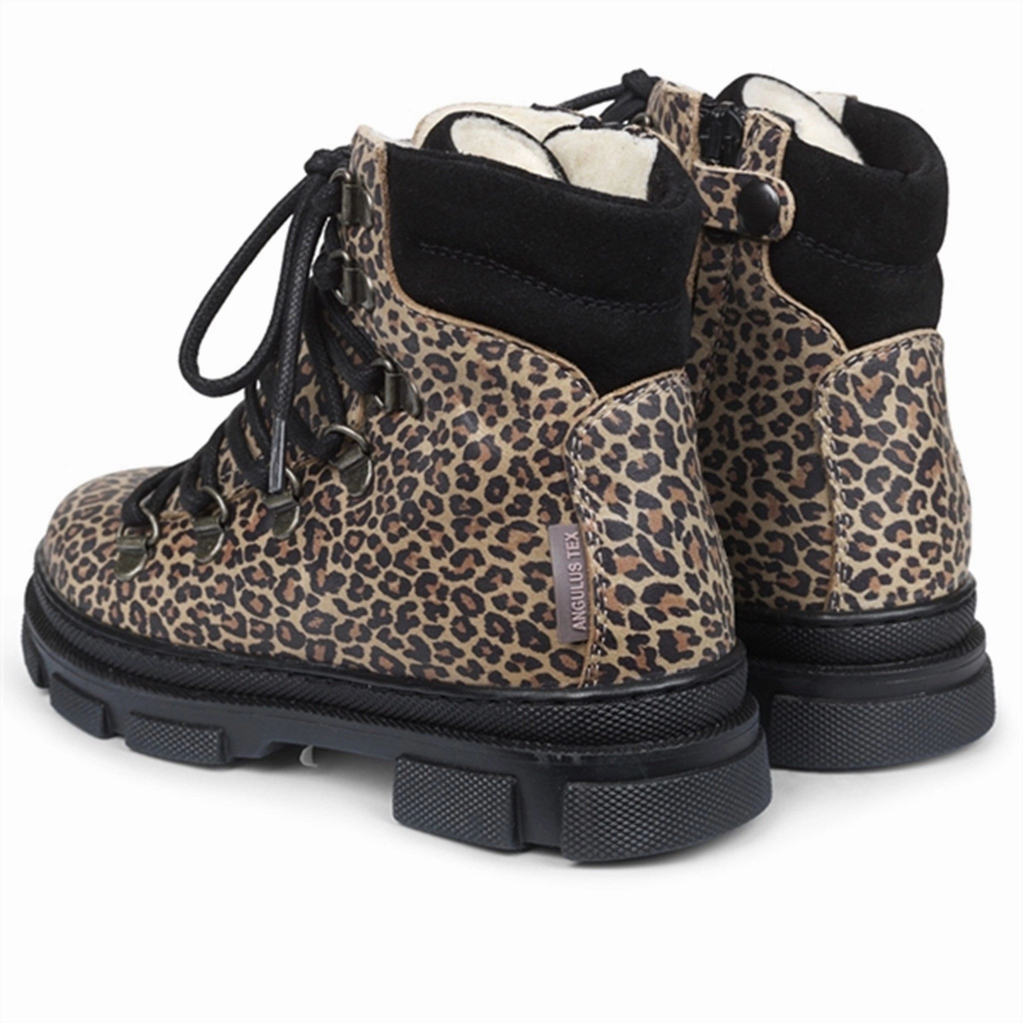 Angulus Tex-Boots W Lace And Zipper Brown Leo/Black Refined Silhouette Designed For Pace