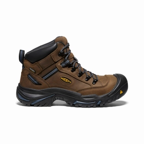 Subtle Impact Daily Wear Men'S Braddock Al Waterproof Mid (Steel Toe)  |  Bison/Ensign Blue