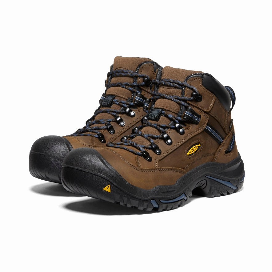 Men'S Braddock Al Waterproof Mid (Steel Toe)  |  Bison/Ensign Blue Your Rhythm Layer Refined Edgewear