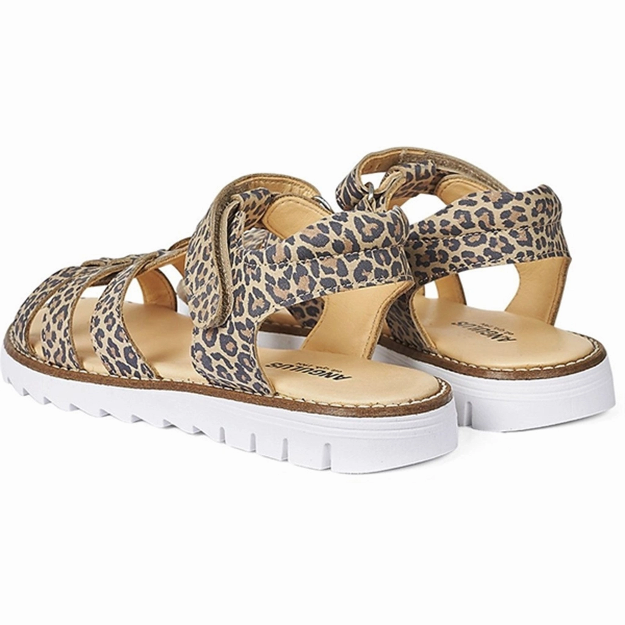 Next In Line City Rhythm Angulus Sandal W. T-Strap And Velcro Leopard