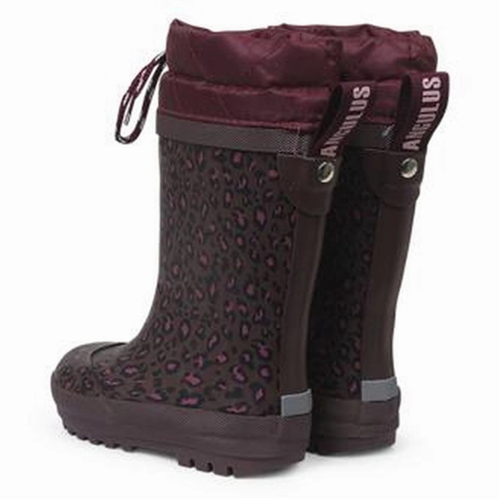 Streamline-Ready Made To Roam Angulus Thermo Rainboots Plum Leo Print