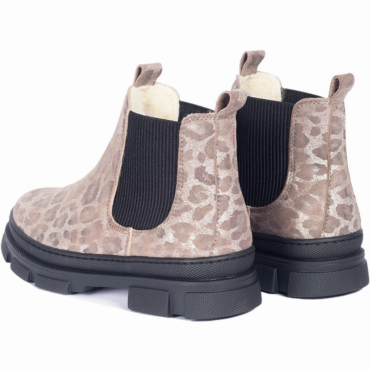Anyday Style Angulus Silver Leo/Black Chelsea Boot With Elastic And Wool Lining