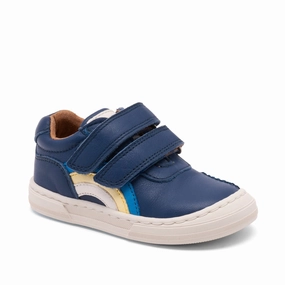 Form-Focused Bisgaard Deep Blue Rainbow Low Velcro Shoe