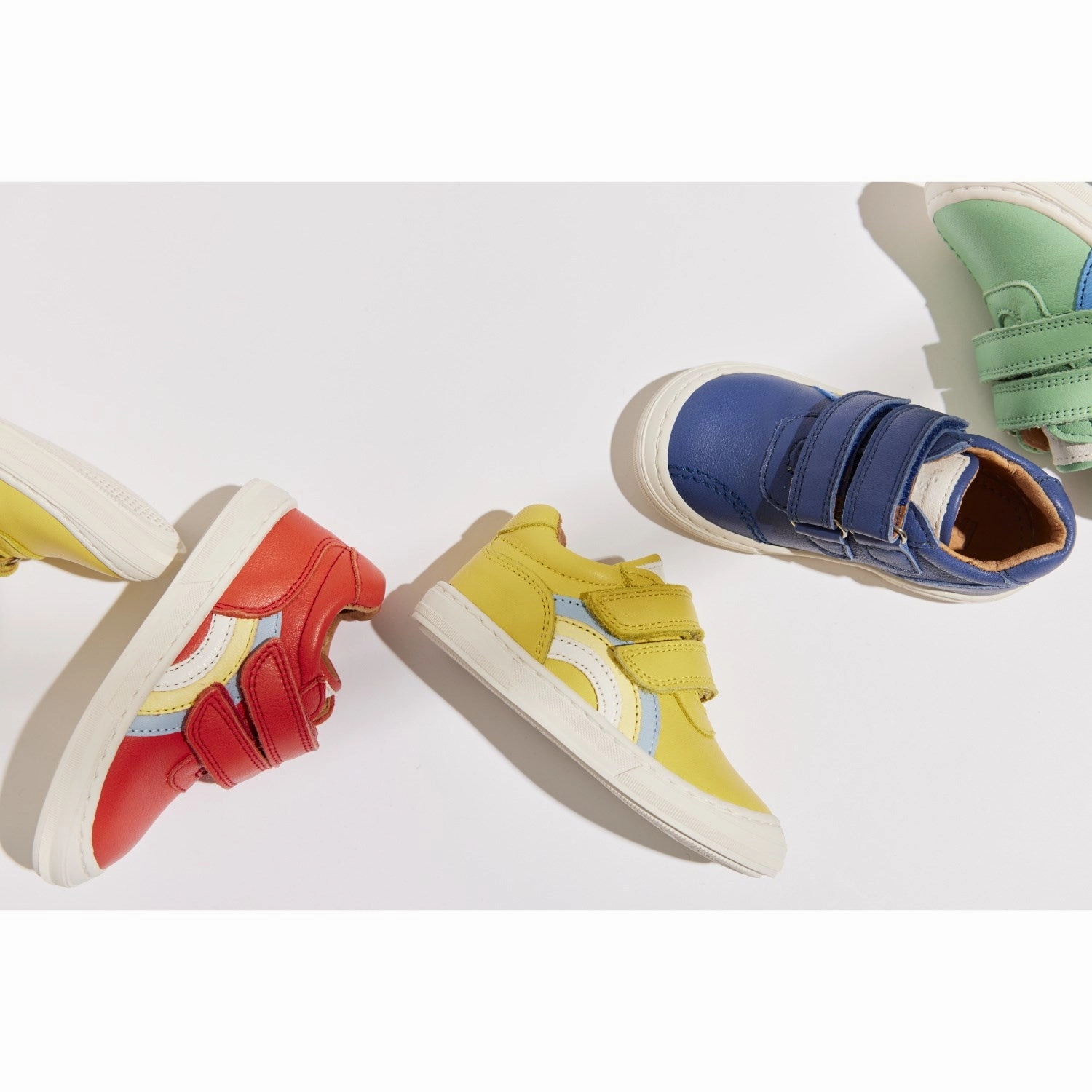 Bisgaard Deep Blue Rainbow Low Velcro Shoe Ready For Change Bold Details