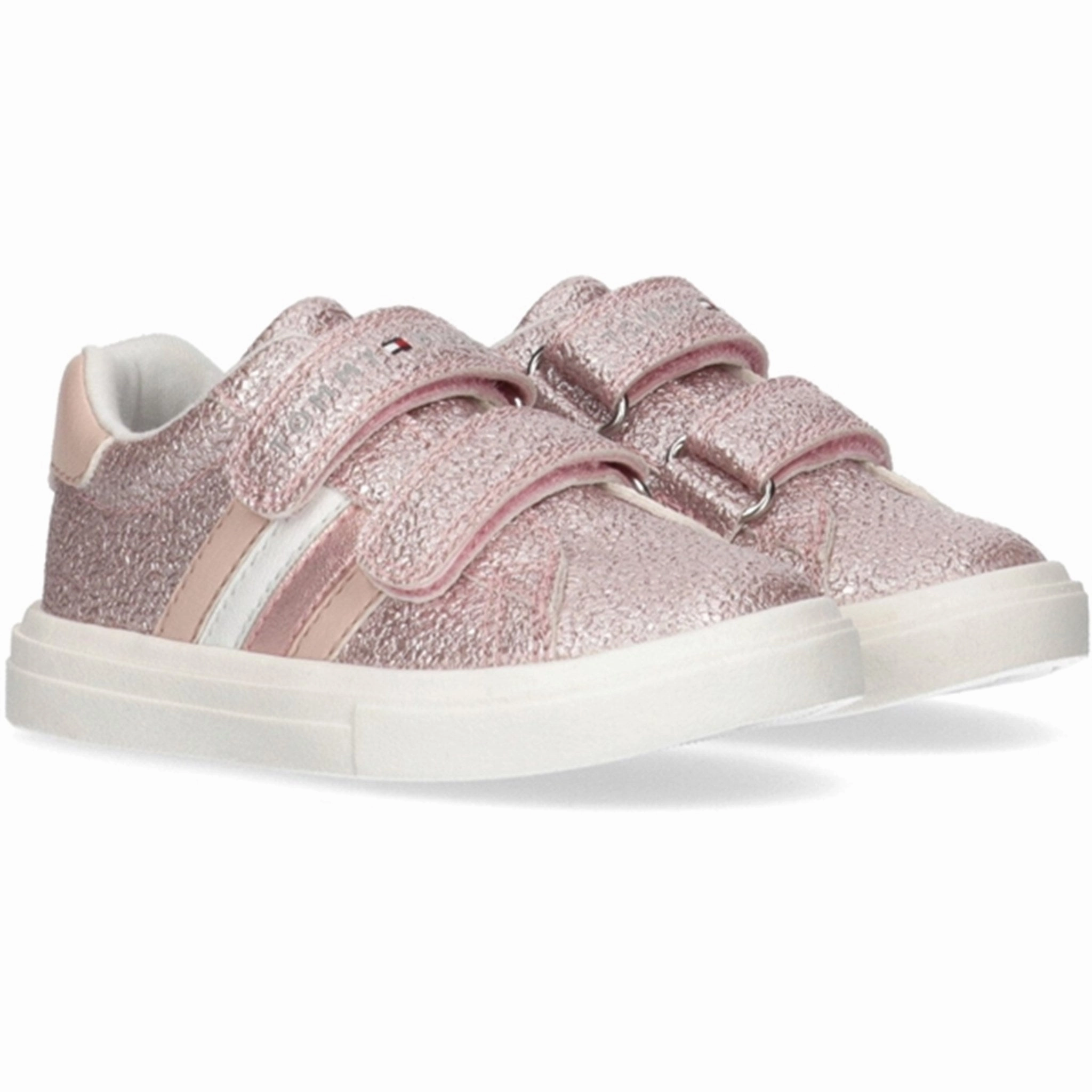 Crafted Now Tommy Hilfiger Stripes Low Cut Velcro Sneakers Pink
