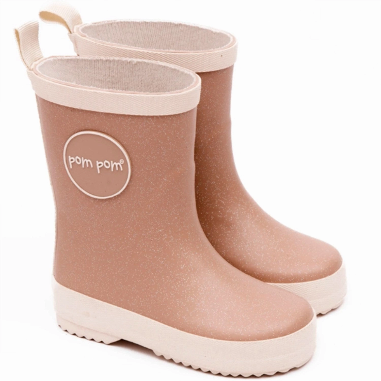 Go-Mode Daily Pom Pom Rubber Boots Rose Glitter