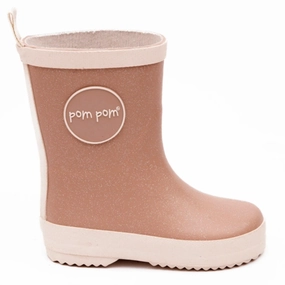 Seasonal Updates Designed To Shift Pom Pom Rubber Boots Rose Glitter