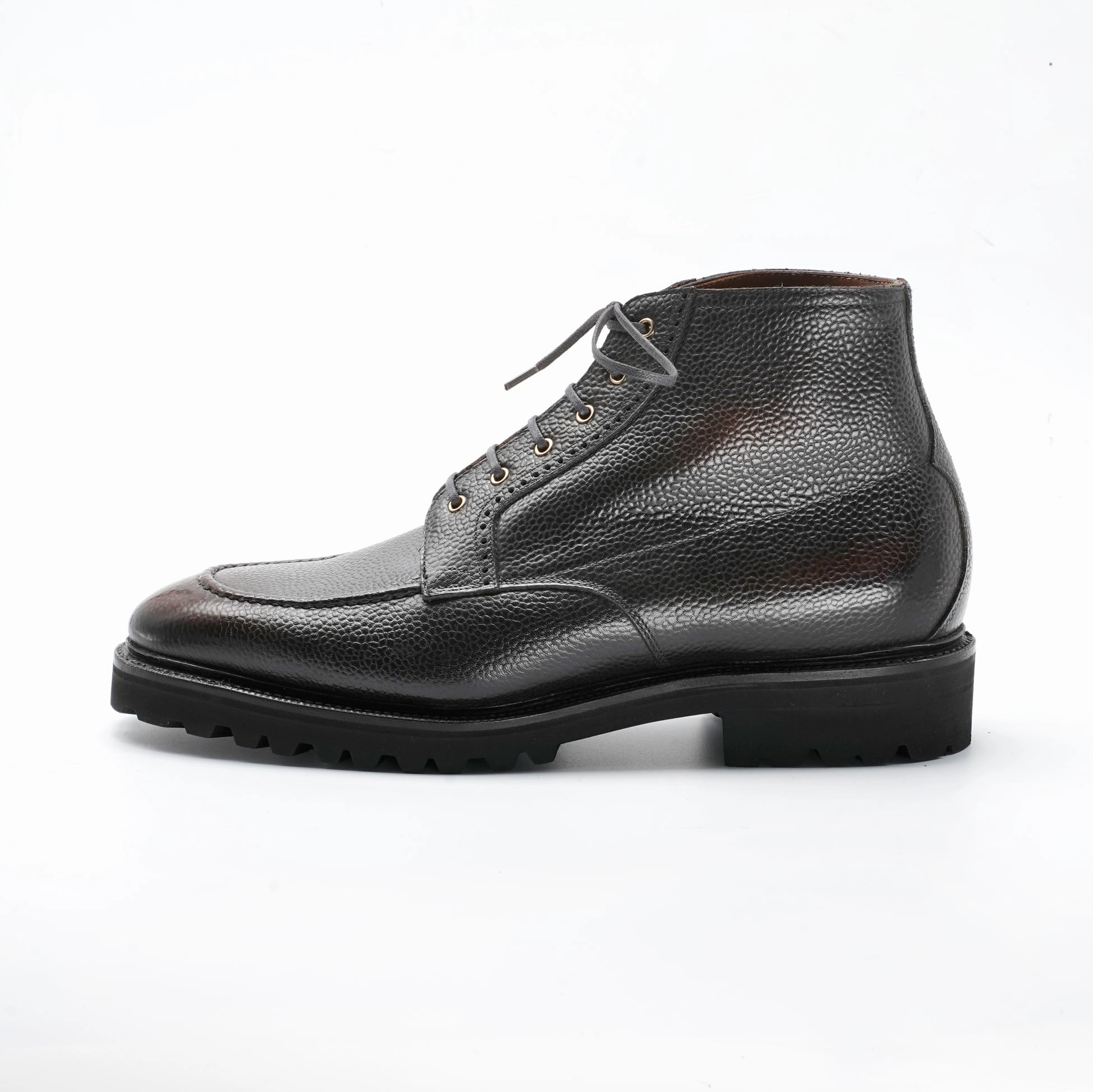 Haring Moc Toe Derby Boot - Ebony Handmade Patina Vibe-Proof Express In Ease